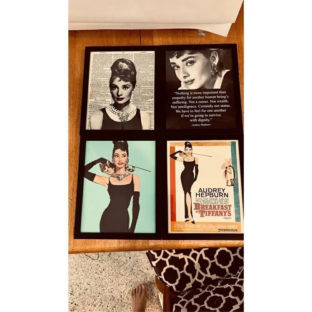 Audrey Hepburn Set of 4 Framed Prints
